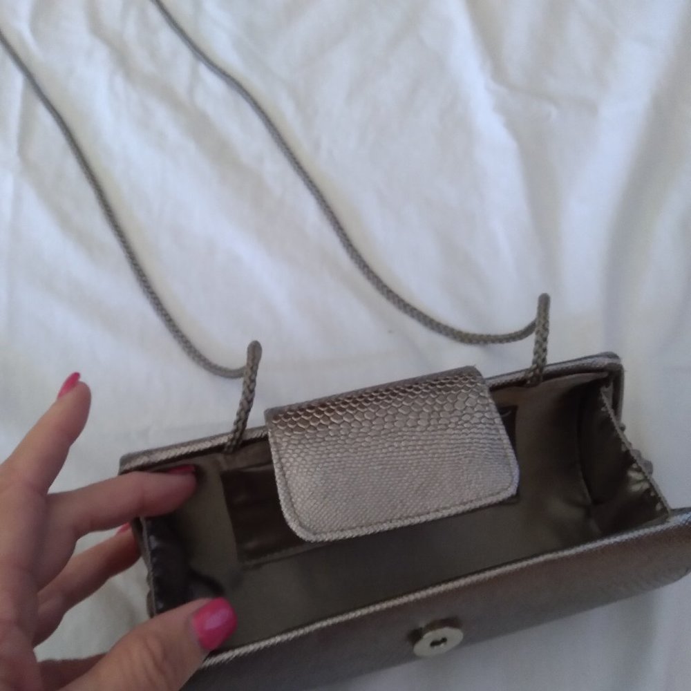 Cylinder Silver Grey Clutch
